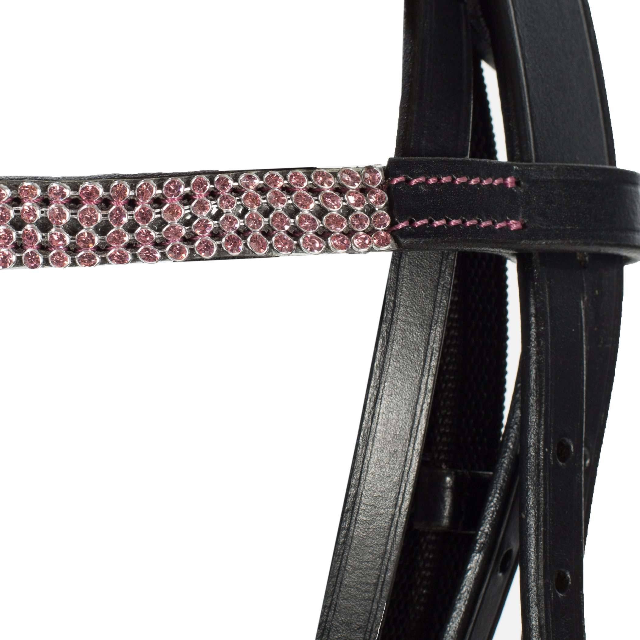 Horze Pony Flash Bridle COB / Black / Pink