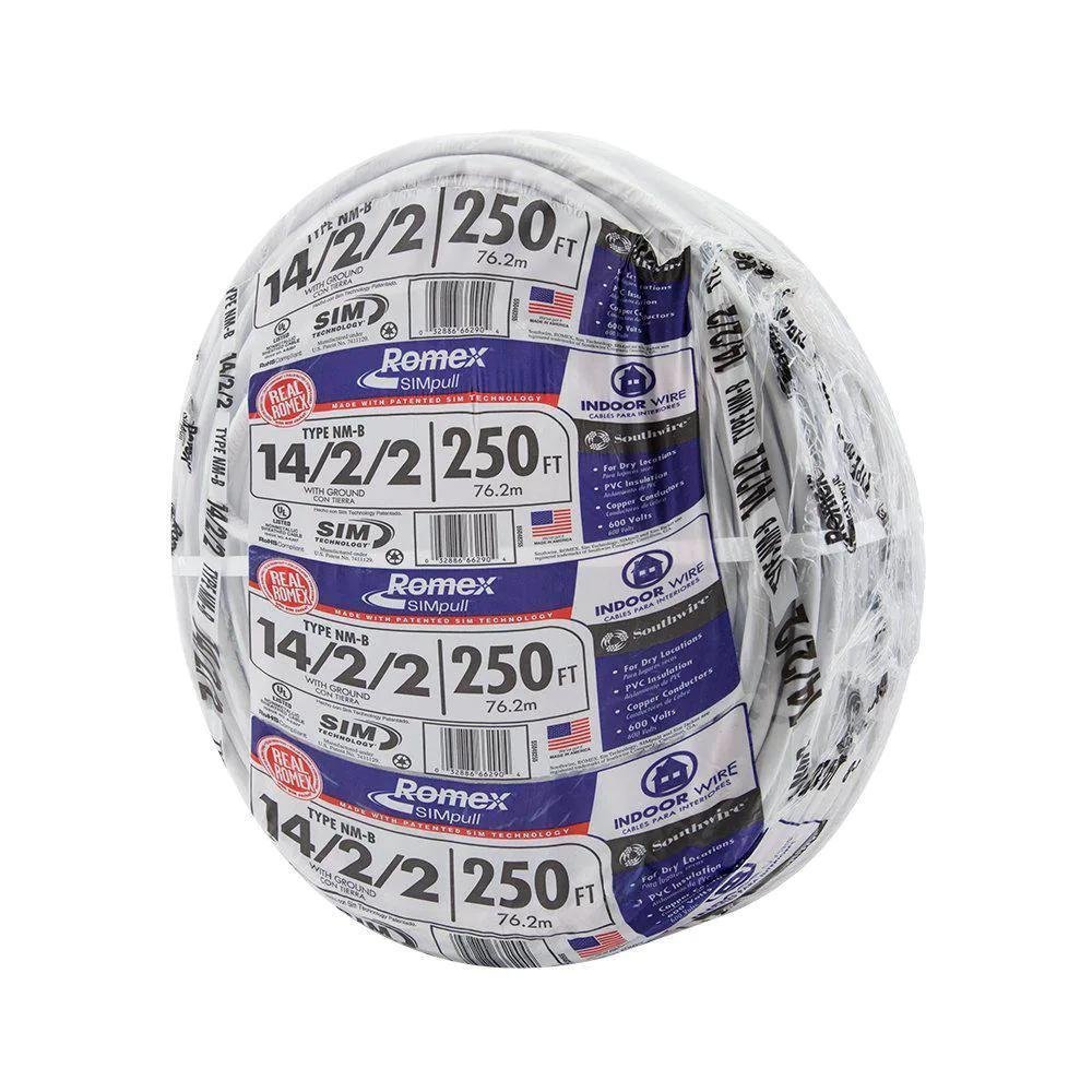 250 ft. 14/2/2 Solid CU NM-B W/G Wire