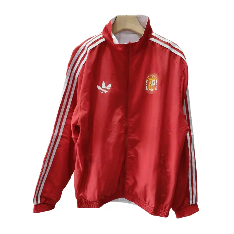 Spanish Red and White Double-Sided Silicone Windbreaker