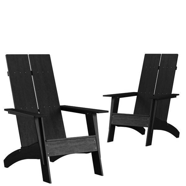 Modern Dual Slat Back Adirondack Style Chairs (Set of 2)