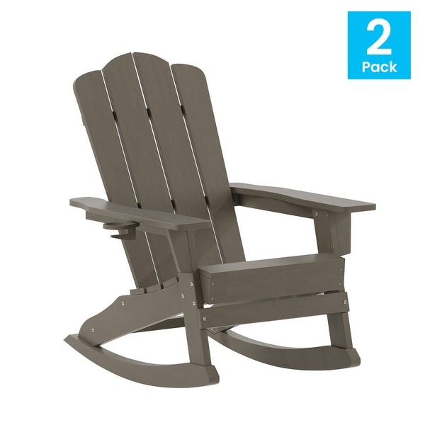 Commercial AllWeather Rocking Adirondack Chair with Swiveling Cupholder