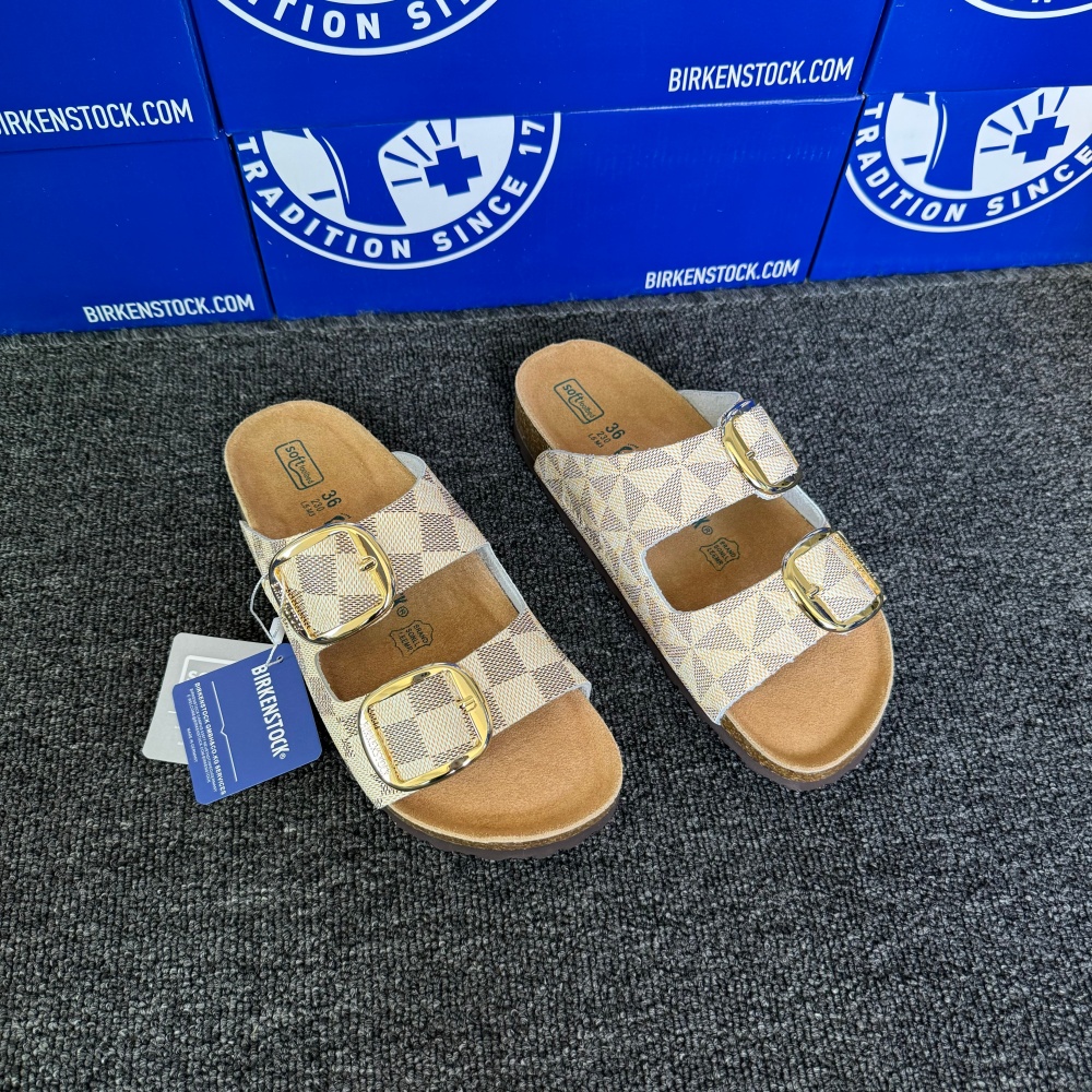 Birkenstock Arizona Louis Vuitton Monogram Print Sandals