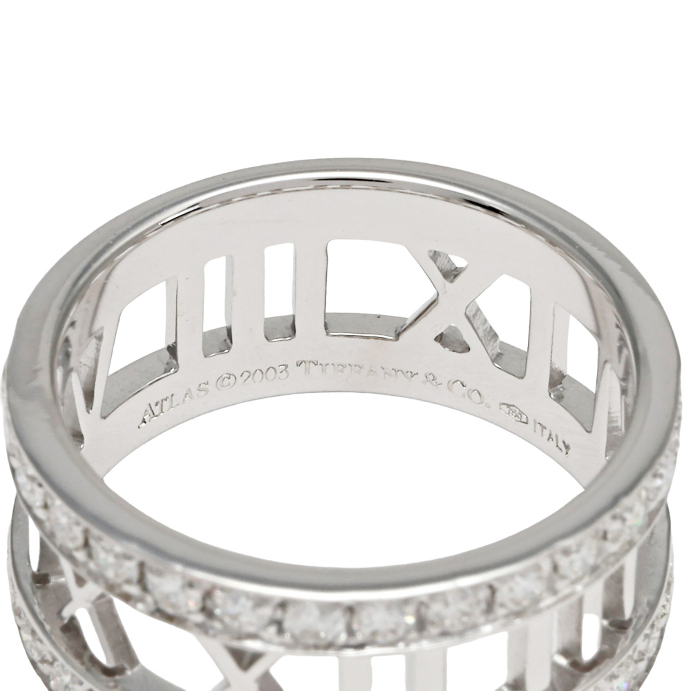 Tiffany & Co. Atlas Open Ring 18K White Gold Diamond