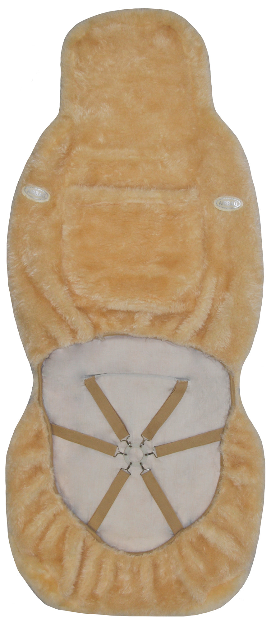 Eurow Sheepskin Seat Cover New XL Design Premium Pelt, Champagne