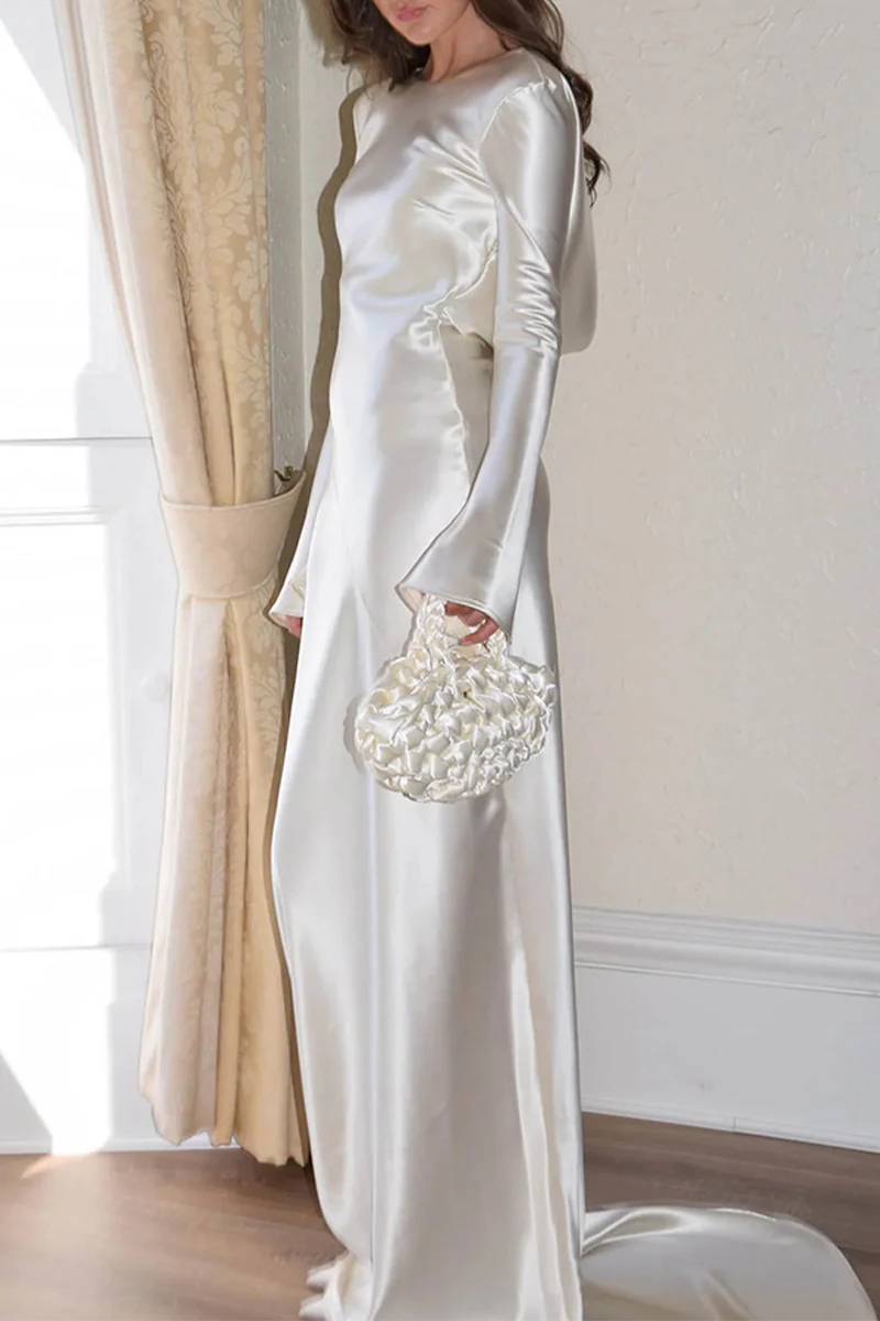 Backless Long Sleeve Maxi DressClistos