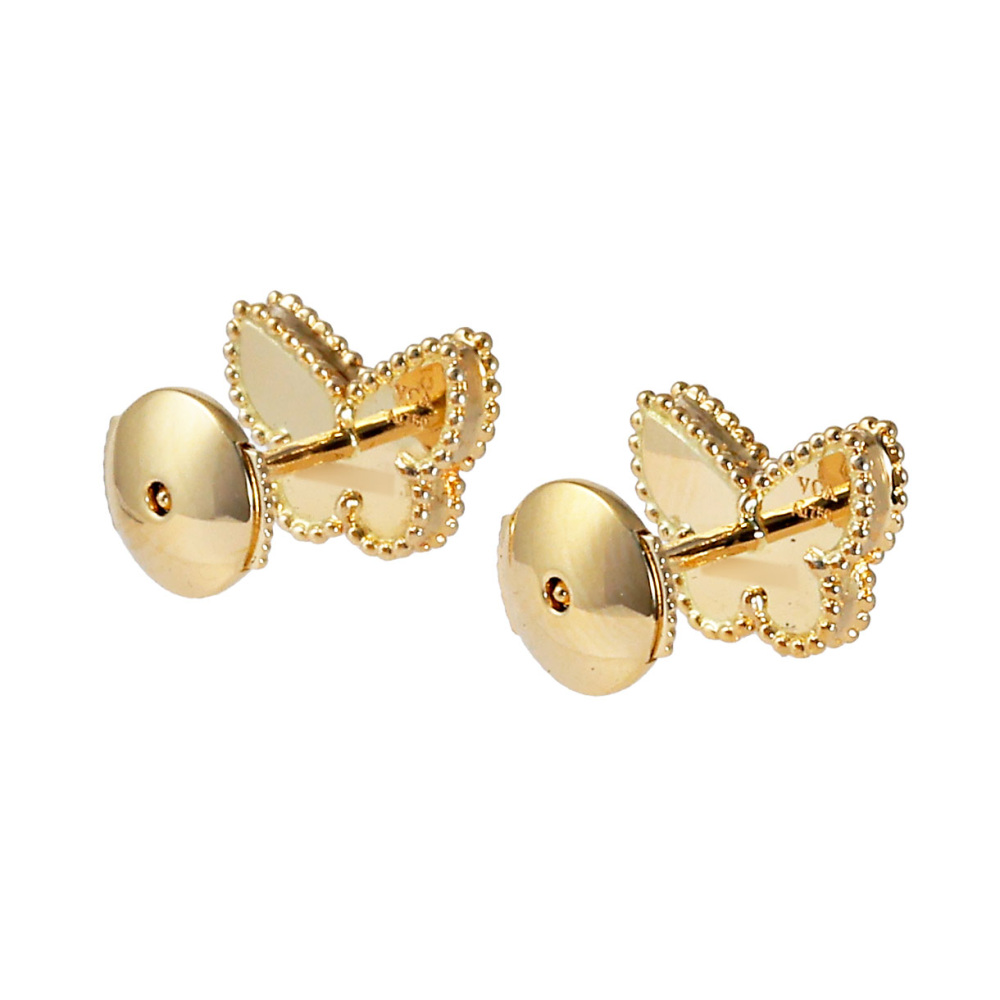 Van Cleef & Arpels Sweet Papillon Earrings 18K Yellow Gold Mother of Pearl VCARN5JM00