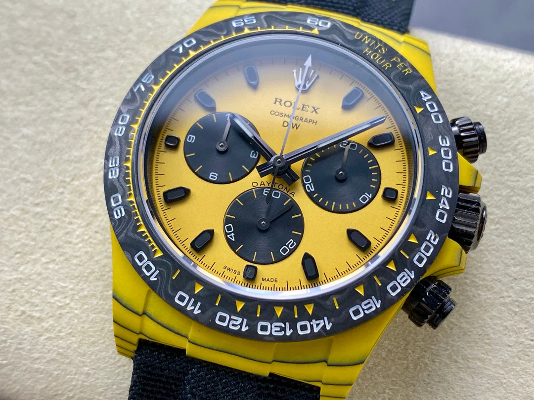 ROLEX Daytona 40mm Yellow Black Fiber Woven