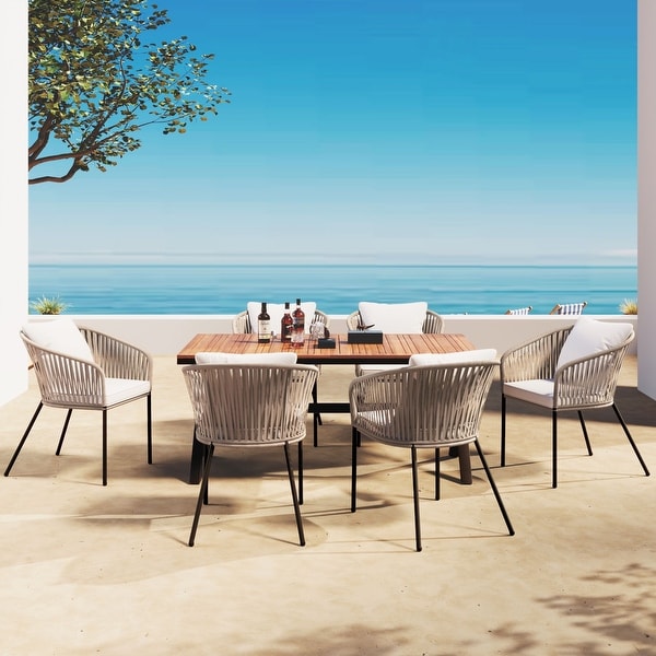 7 Piece Patio Dining Table and Chair Set