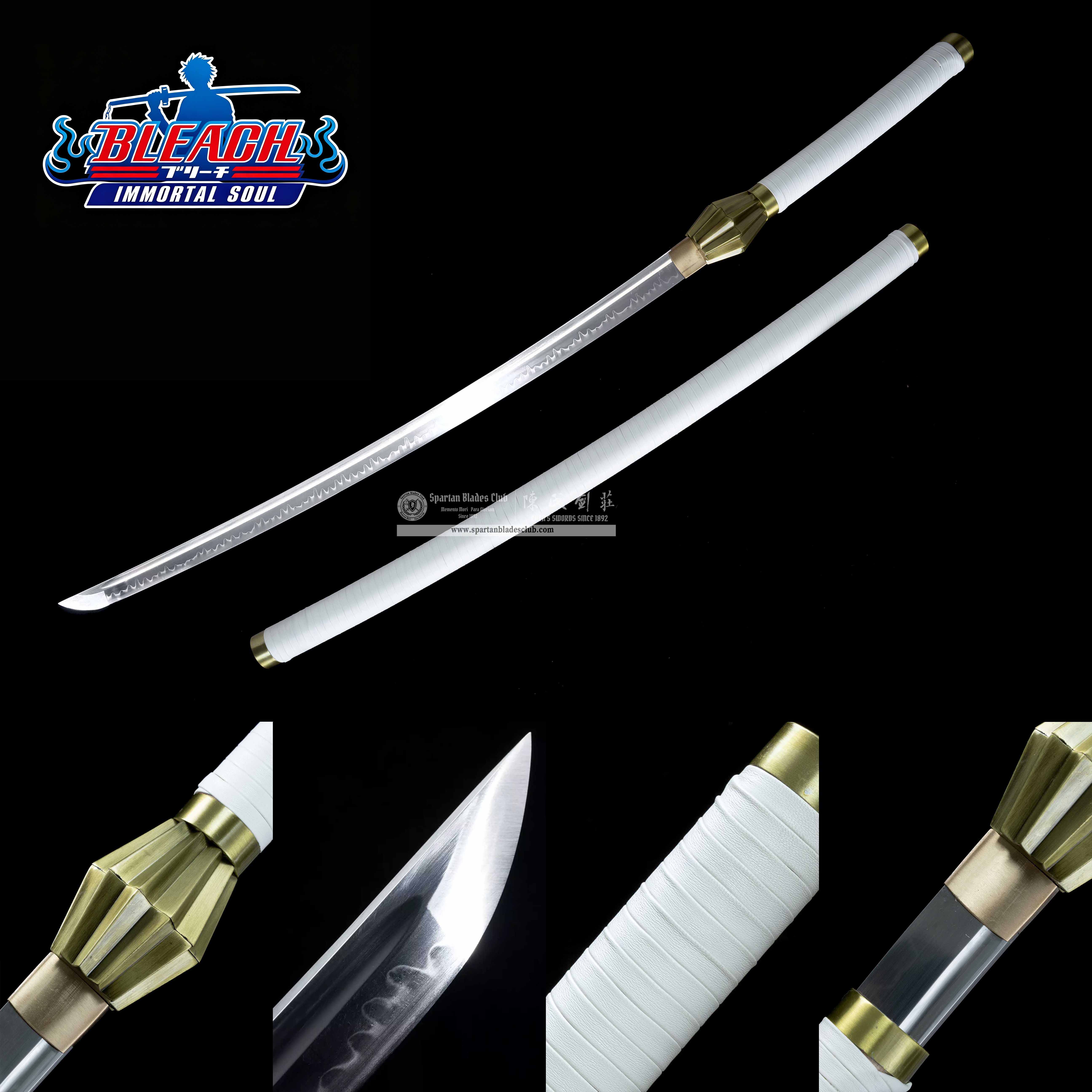 HY75 | Nozarashi, Kenpachi Zaraki's Zanpakuto | BLEACH | Anime Sword | T10 steel | Clay-tempered | Real Hamon | White | Battle-Ready | Full-tang | Spartan Blades Club | CHEN'S SWORDS 1892 - Spartan Blades Club - 陳氏劍莊1892