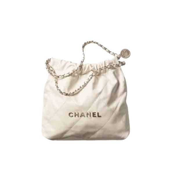 Chanel 22 Handbag White 42Cm/16.4in As3261 With Silver