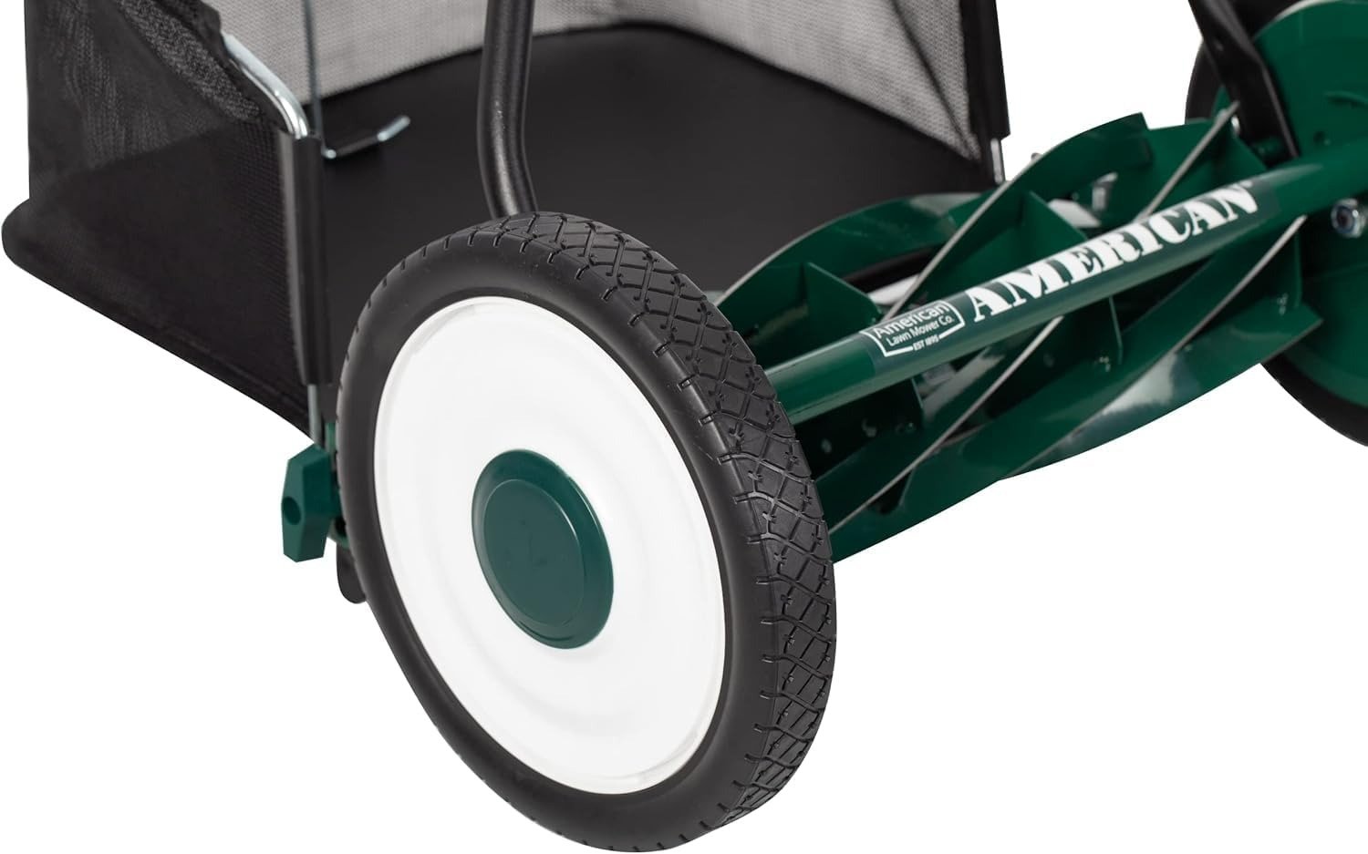 16-inch 7-Blade Reel Mower with Grass Catcher, Specialty Grass Mower, Green