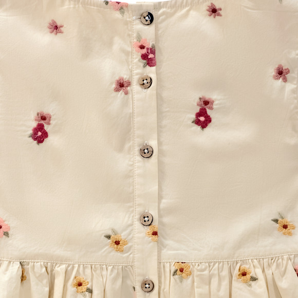 Topolino Pure Collection Mädchen Bluse mit Blumen-Stickerei
