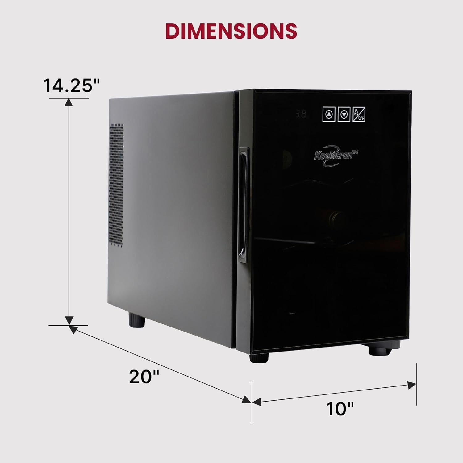 16L (0.6 Cu.Ft) 6-Bottle Wine Cooler Freestanding Countertop Digital Temp Control Black