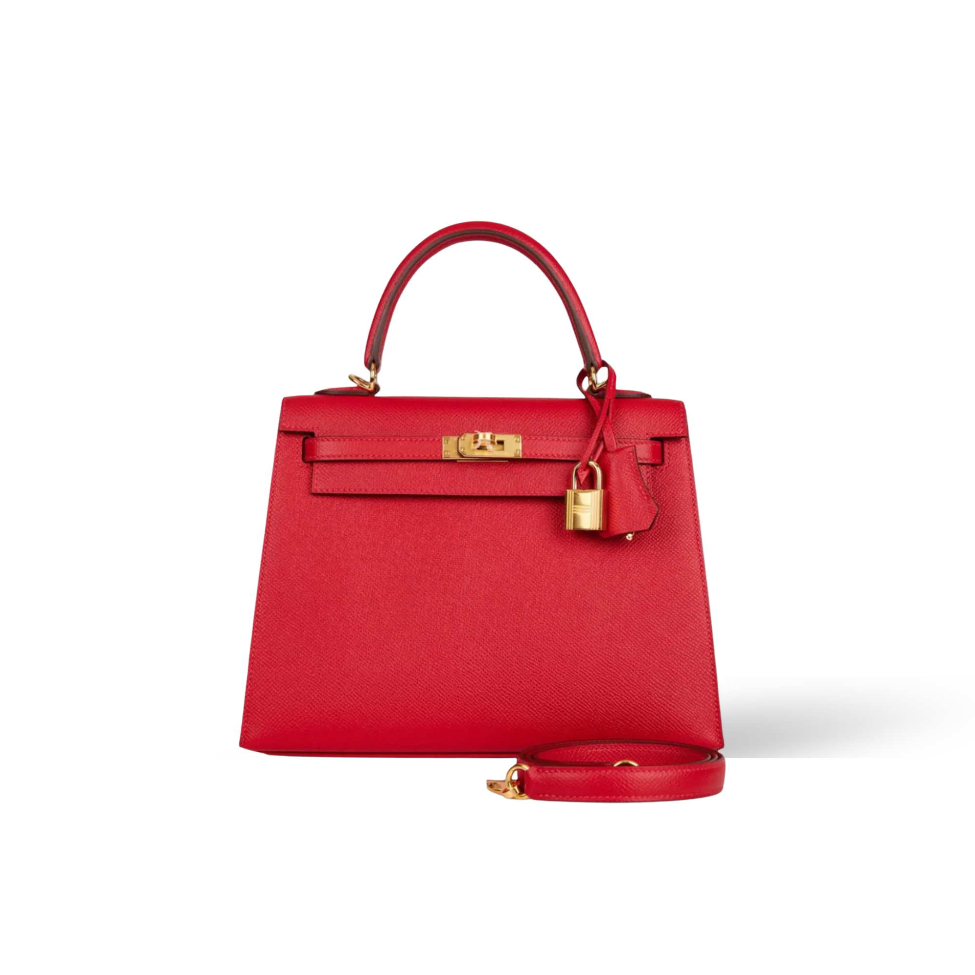 Hermes Kelly 25 Bag In Golden Casaque Red Epsom Leather For Women 25cm/10in