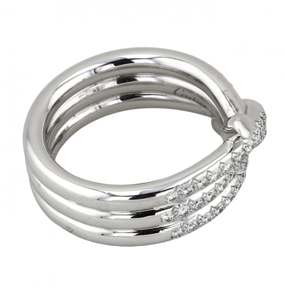 Cartier Entrerace Triple Diamond Ring 18K White Gold