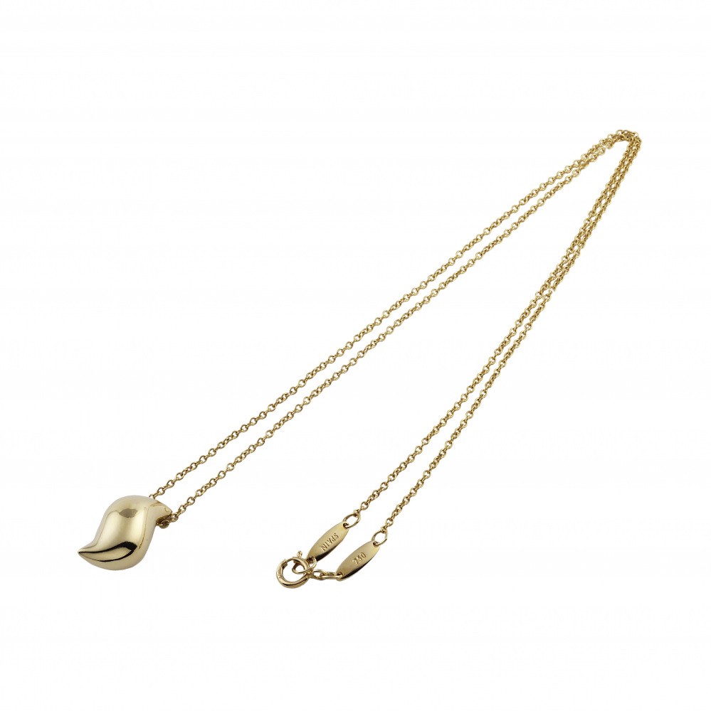 Tiffany & Co. Elsa Peretti Feather Necklace 18K Yellow Gold