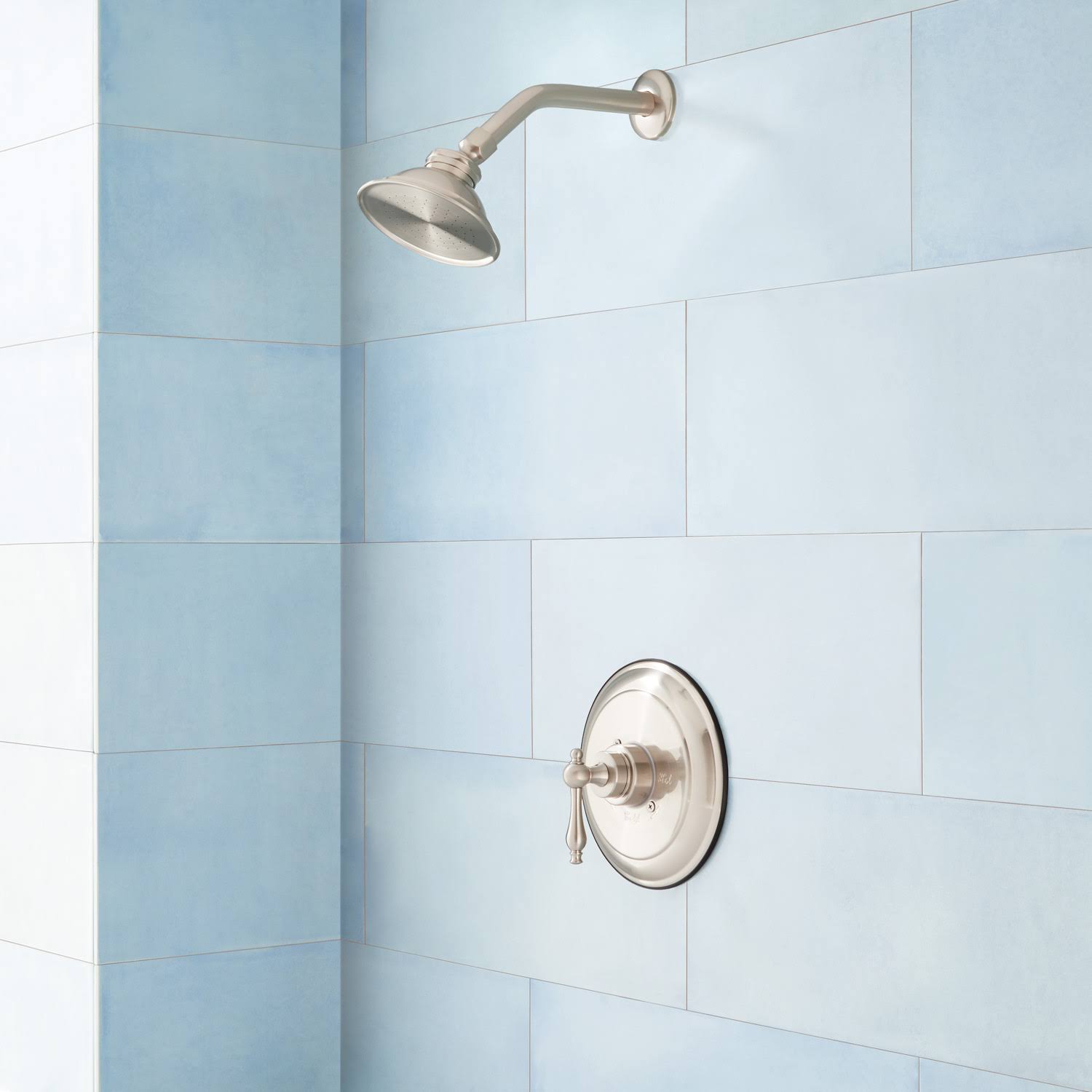 Windom Shower Set with Classic Lever Handle - 10x22 Arm - Polished Nickel | Brass | Signature Hardware 422263