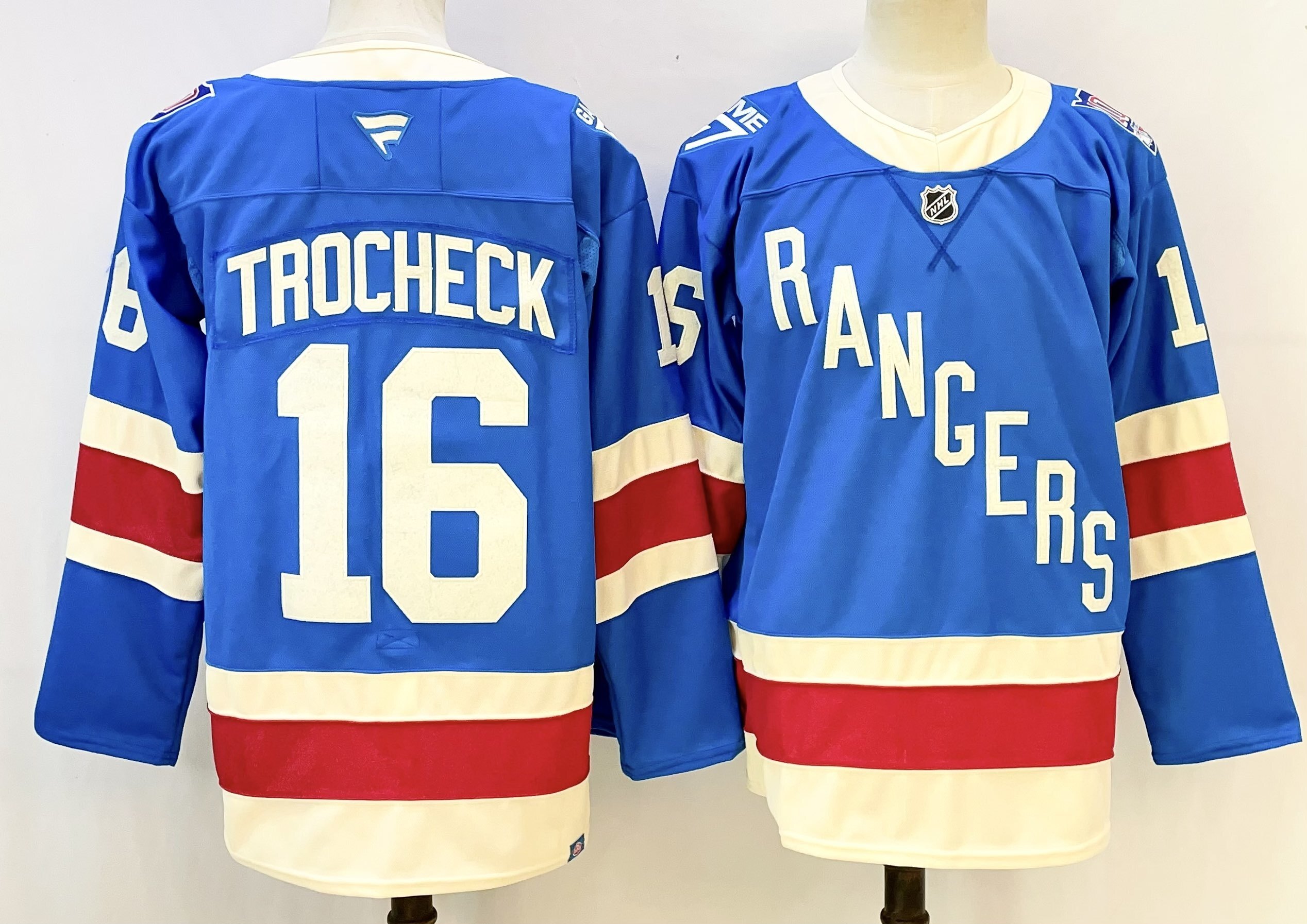 Men's New York Rangers Vincent Trocheck #16 Fanatics Blue Breakaway Player Jersey
