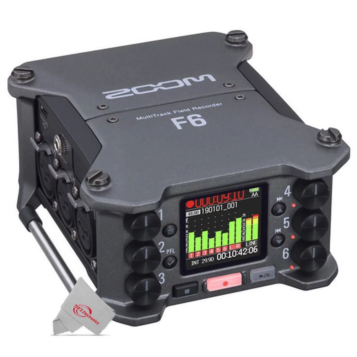 Zoom F6 6-Input / 14-Track Multi-Track Field Recorder with Two VidPro Mic Kit