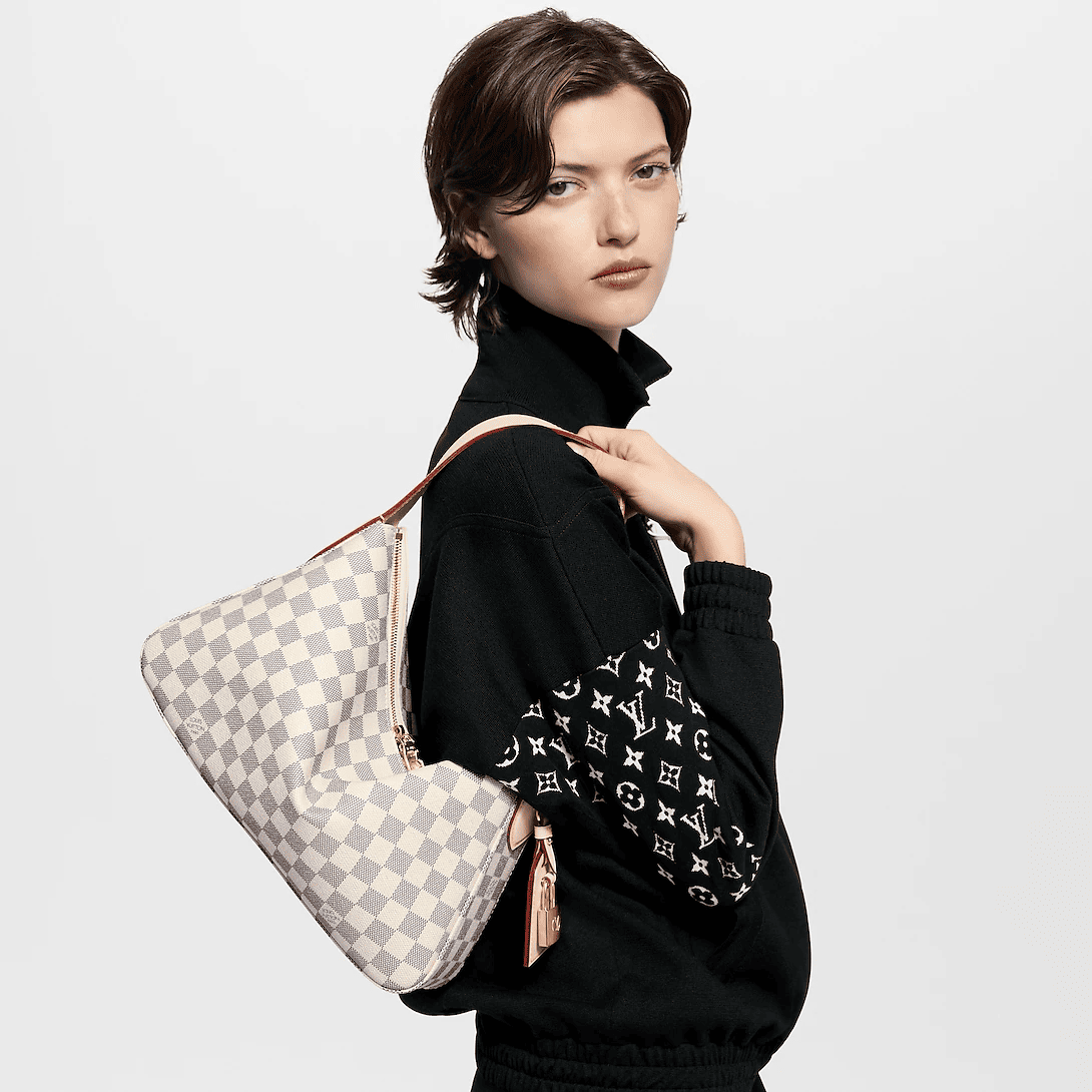 Louis Vuitton Slouchy PM Small Damier Azur Shoulder Bag 33cm/13in N00116