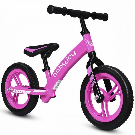 12″ Kids Balance Bike No-Pedal Learn To Ride Bike Adjustable Seat Gift Pink