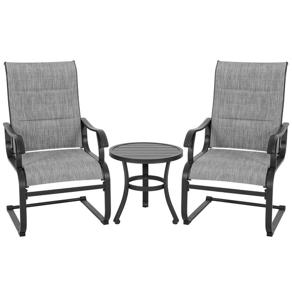 Nuu Garden 3Piece Outdoor Bistro Set,Breathable Textilene,Durable Iron Frame
