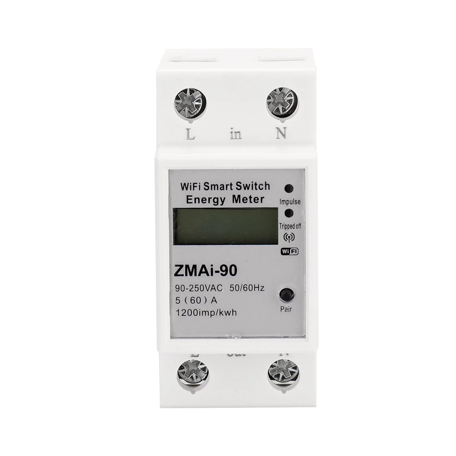 OWSOO Single-Phase Din Rail Wifi Intelligent Energy Meter Power Consumption Kwh Meter Wattmeter Support Smartlife/ App Control Compatible with And Home