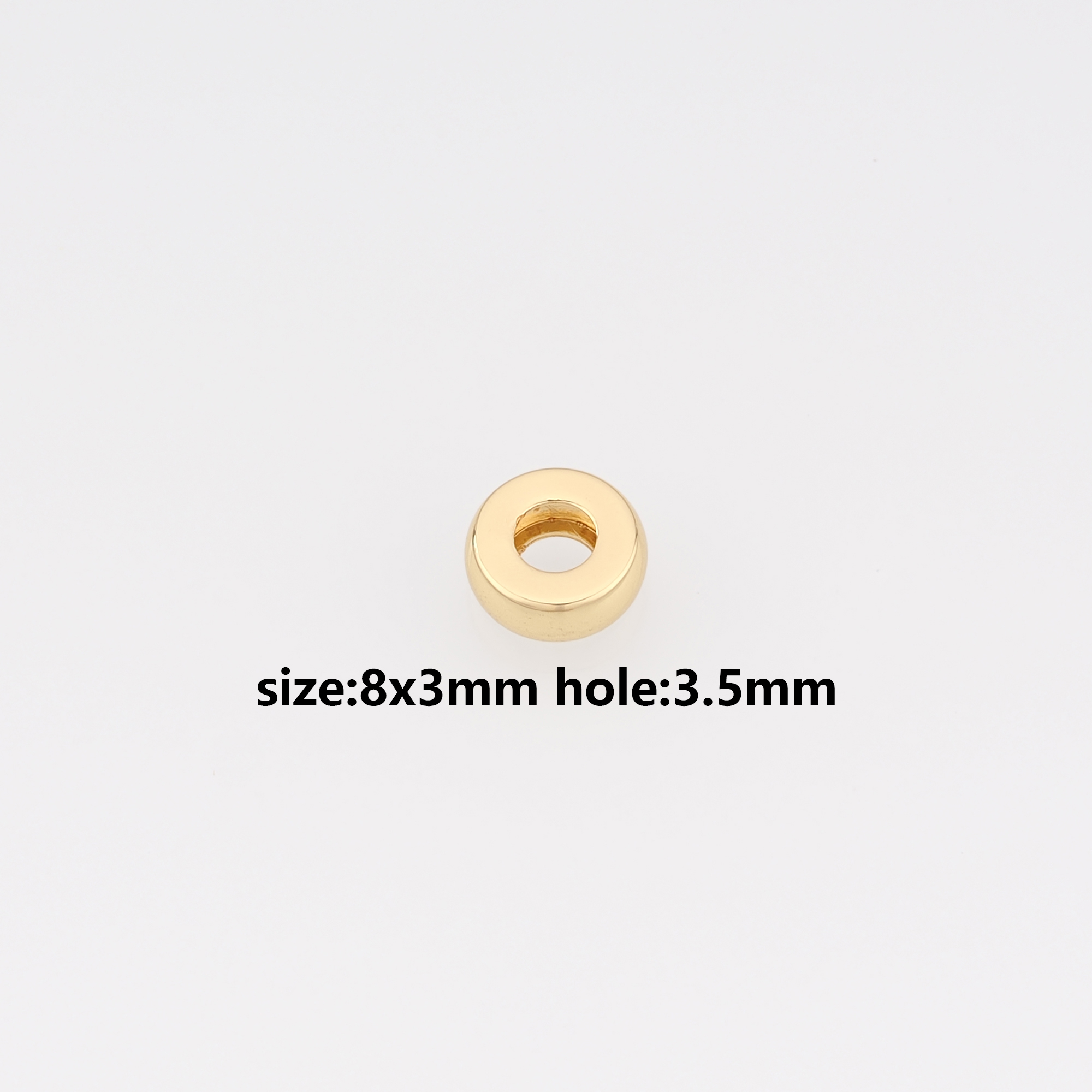 10Pcs 18K Gold Filled Round Flat Spacer Beads,Dainty Round Spacer Beads,DIY Jewelry Making Supply