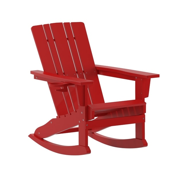 AllWeather Rocking Adirondack Chair with Swiveling Cupholder