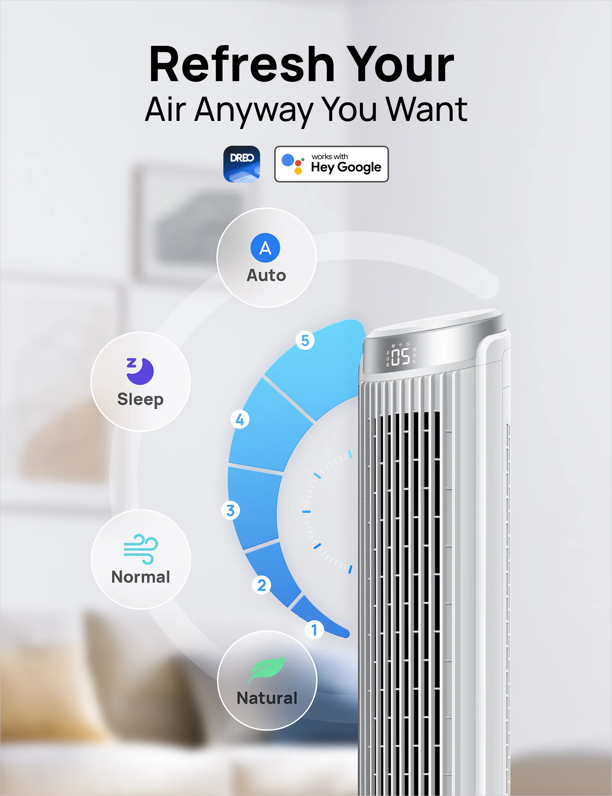 Smart Tower Fan Cruiser Pro T3S 26ft/s