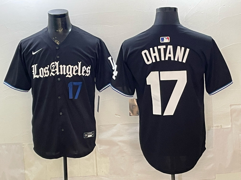Men's Los Angeles Dodgers Shohei Ohtani #17 Black Alternate Replica Jersey