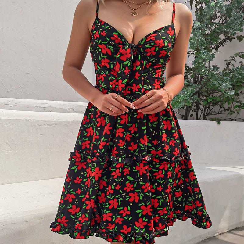 Floral Cut Out Cami DressClistos