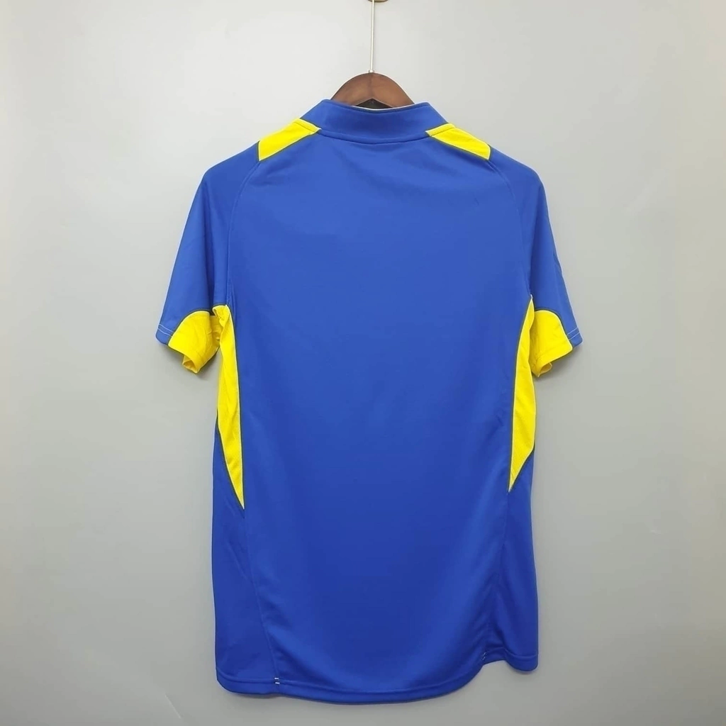 Boca Juniors 2005 home retro fan men's Nike blue and yellow color jersey