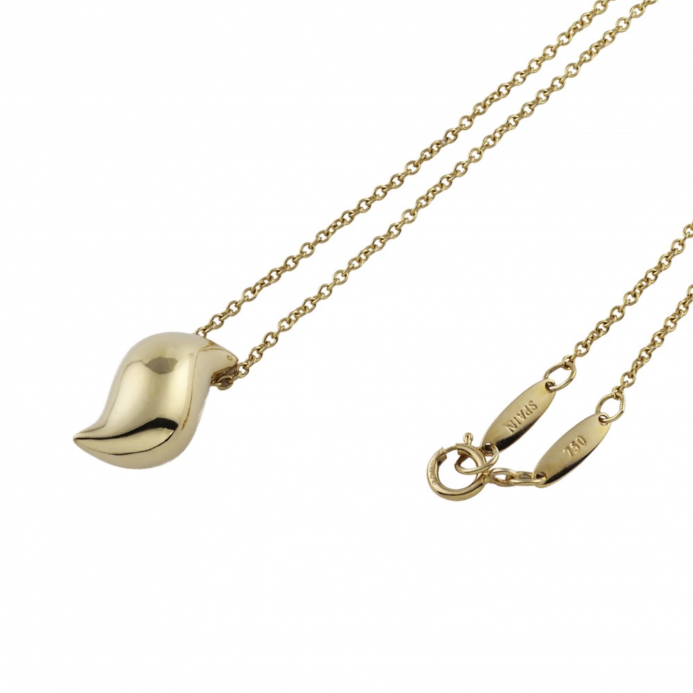 Tiffany & Co. Elsa Peretti Feather Necklace 18K Yellow Gold