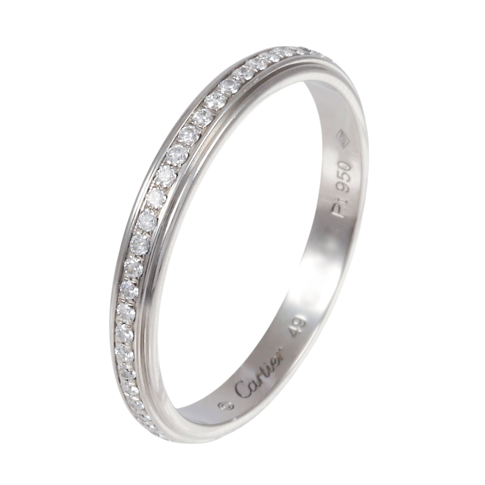 Cartier Damour (diamant Leger) Wedding Ring Pavé Setting Platinum Diamond B4093600