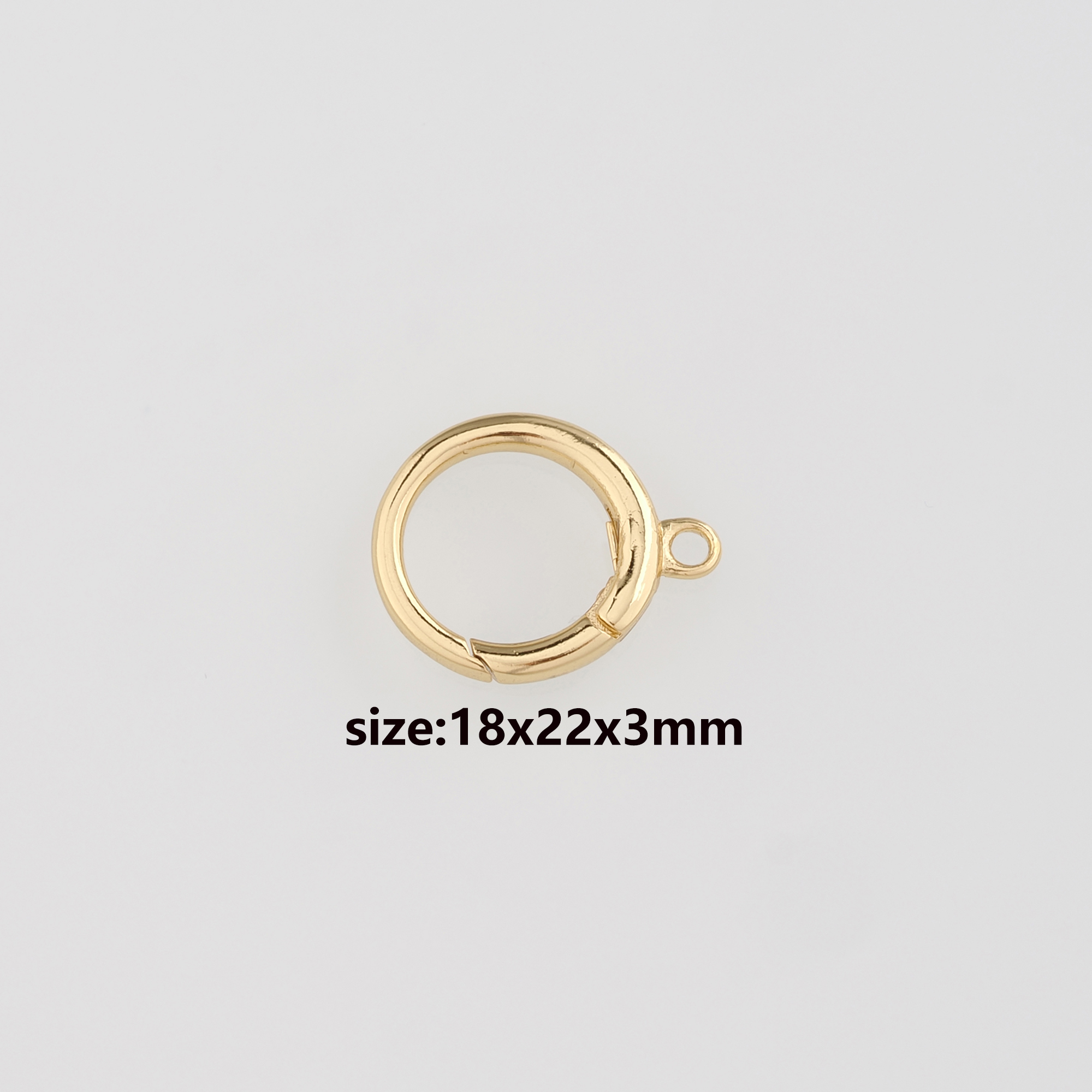 18K Gold Filled Round Spring Clasp,Push Gate Buckle Bracelet Necklace for DIY Jewelry Finding Necklace Bracelet