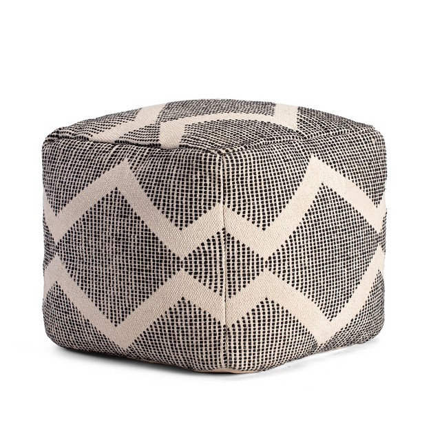 Maplewood Pouf Black ivory Anji Mountain
