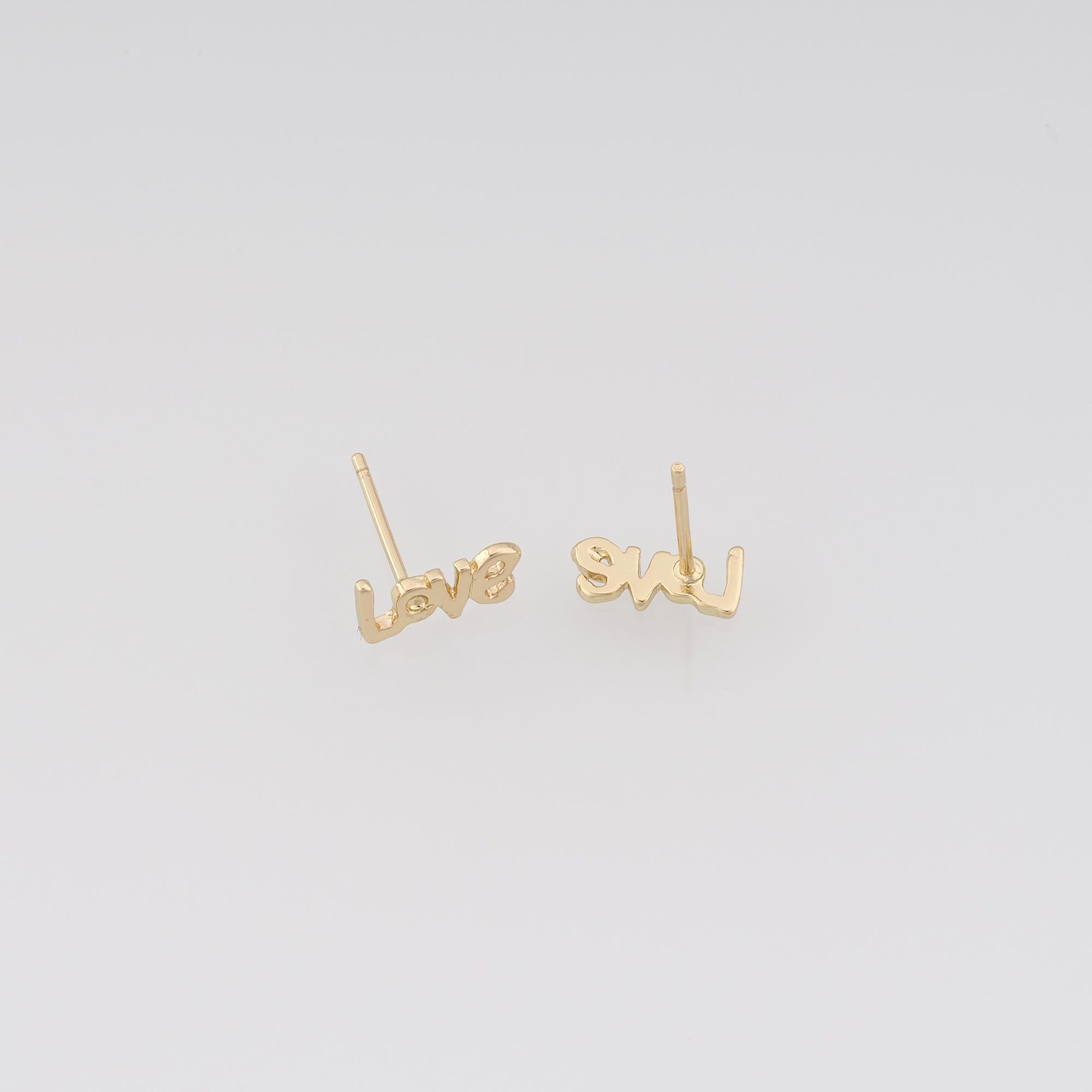18K Gold Filled Love Stud Earrings,Letter Earrings,Minimalist Earring,Dainty Earrings,Gift for Wife