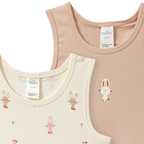 Topomini 2 Baby Unterhemden aus Bio-Baumwolle