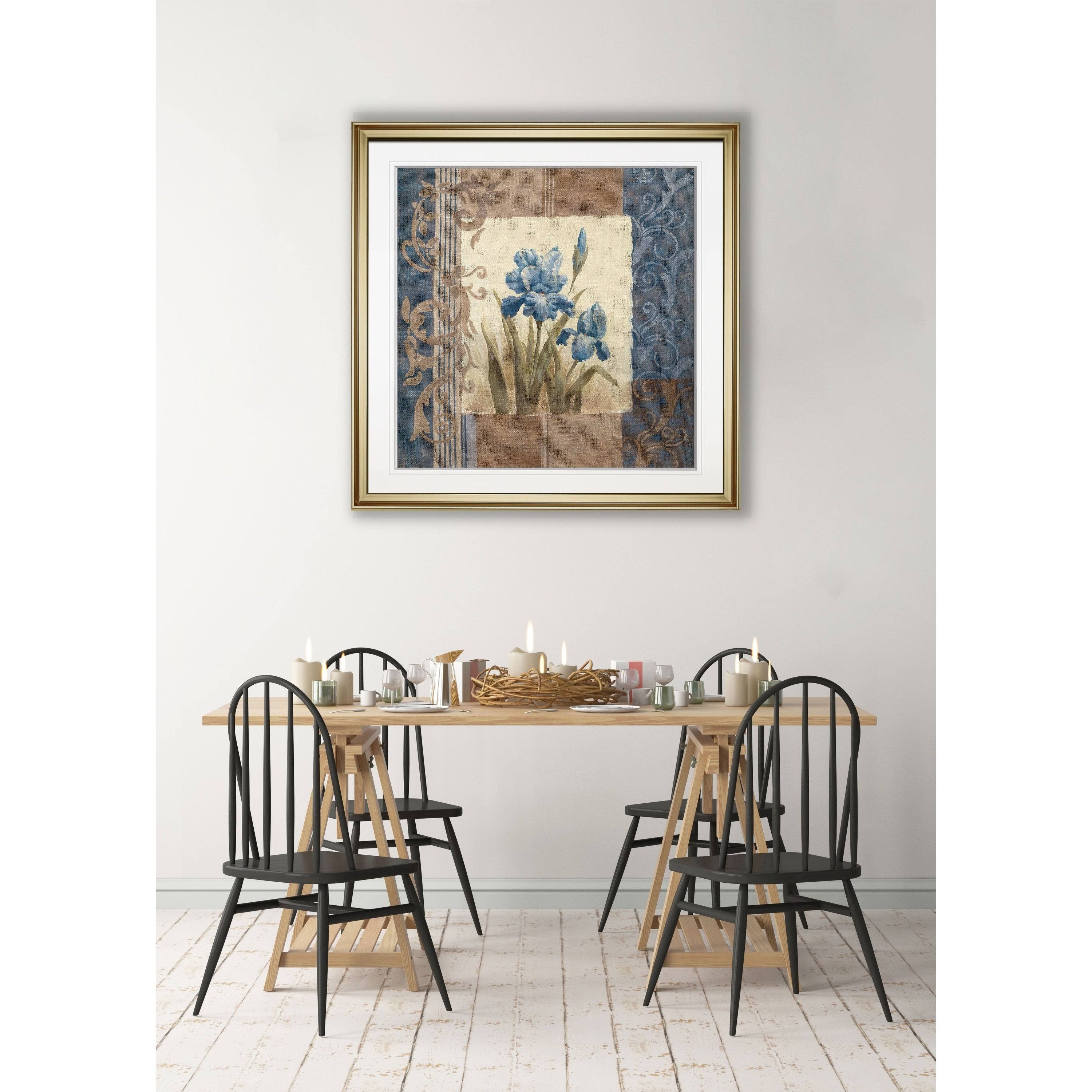 Blue Iris Scroll -Framed Giclee Print - 38x38
