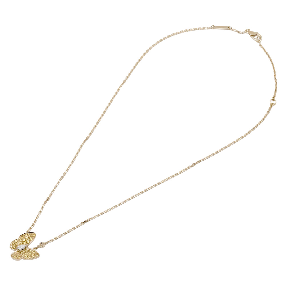 Van Cleef & Arpels Fauna de Papillon Necklace 18K White Gold & 18K Yellow Gold VCARO3M300
