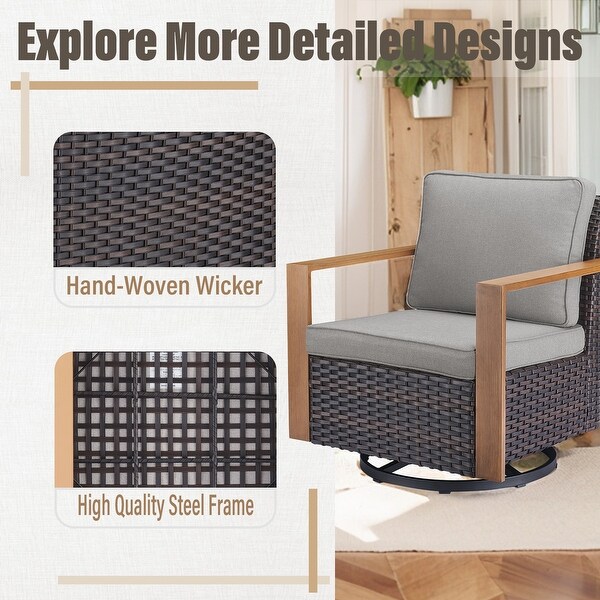 Patio Wicker Rocking Glider Chair