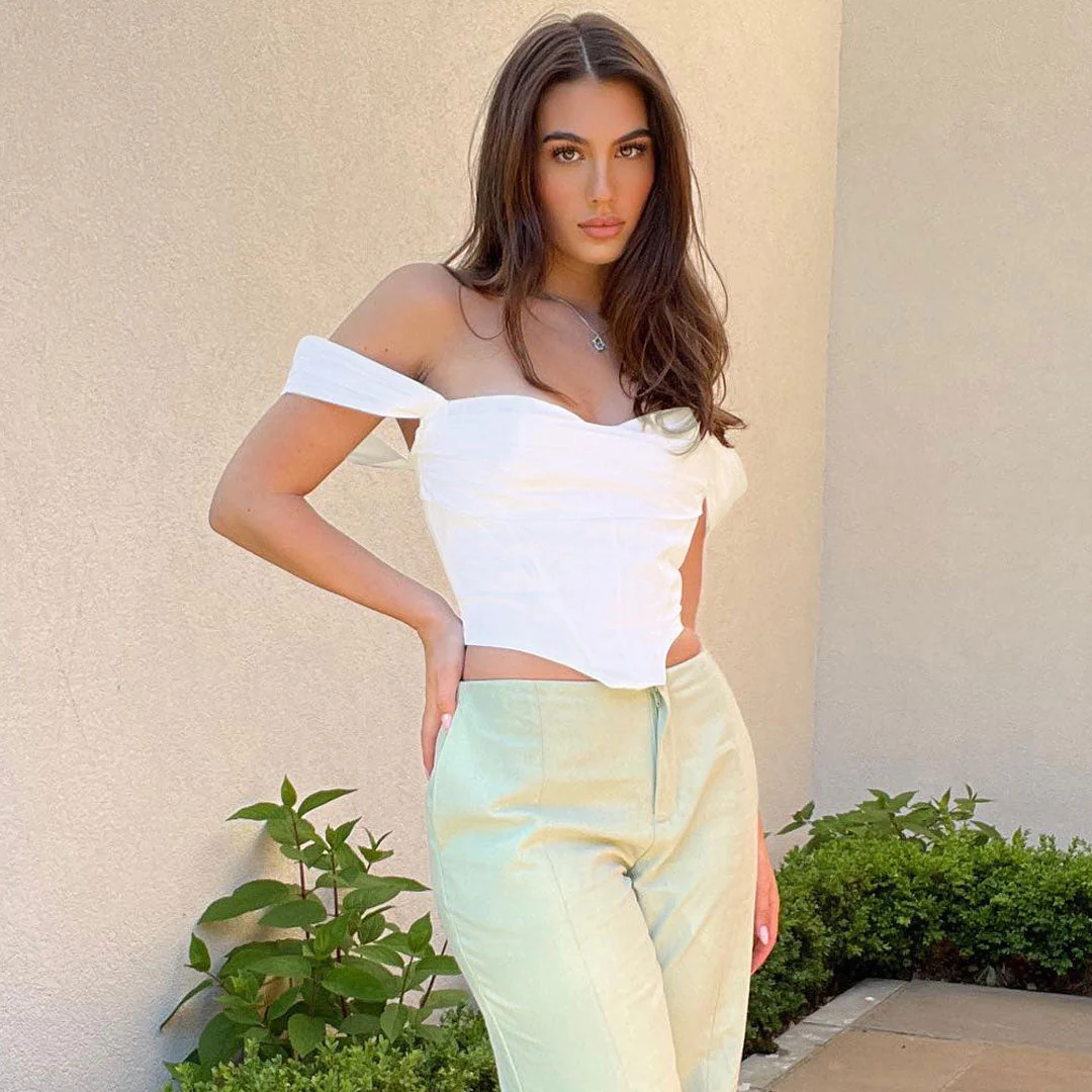 Off Shoulder Corset Crop TopClistos