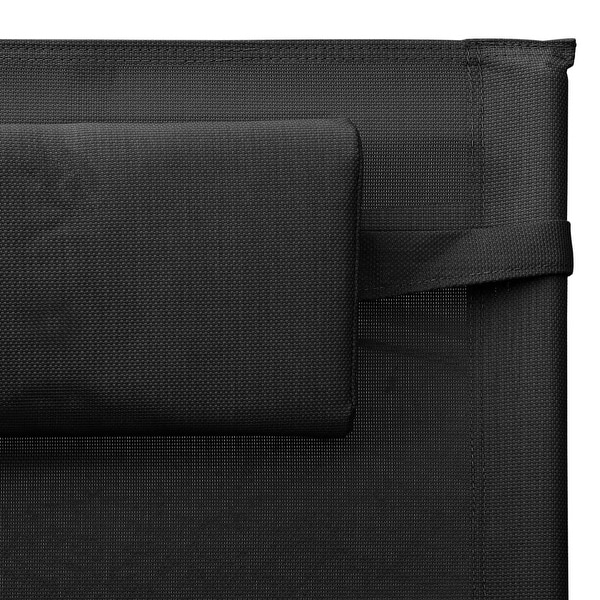 vidaXL Sun Lounger Textilene Black and Gray