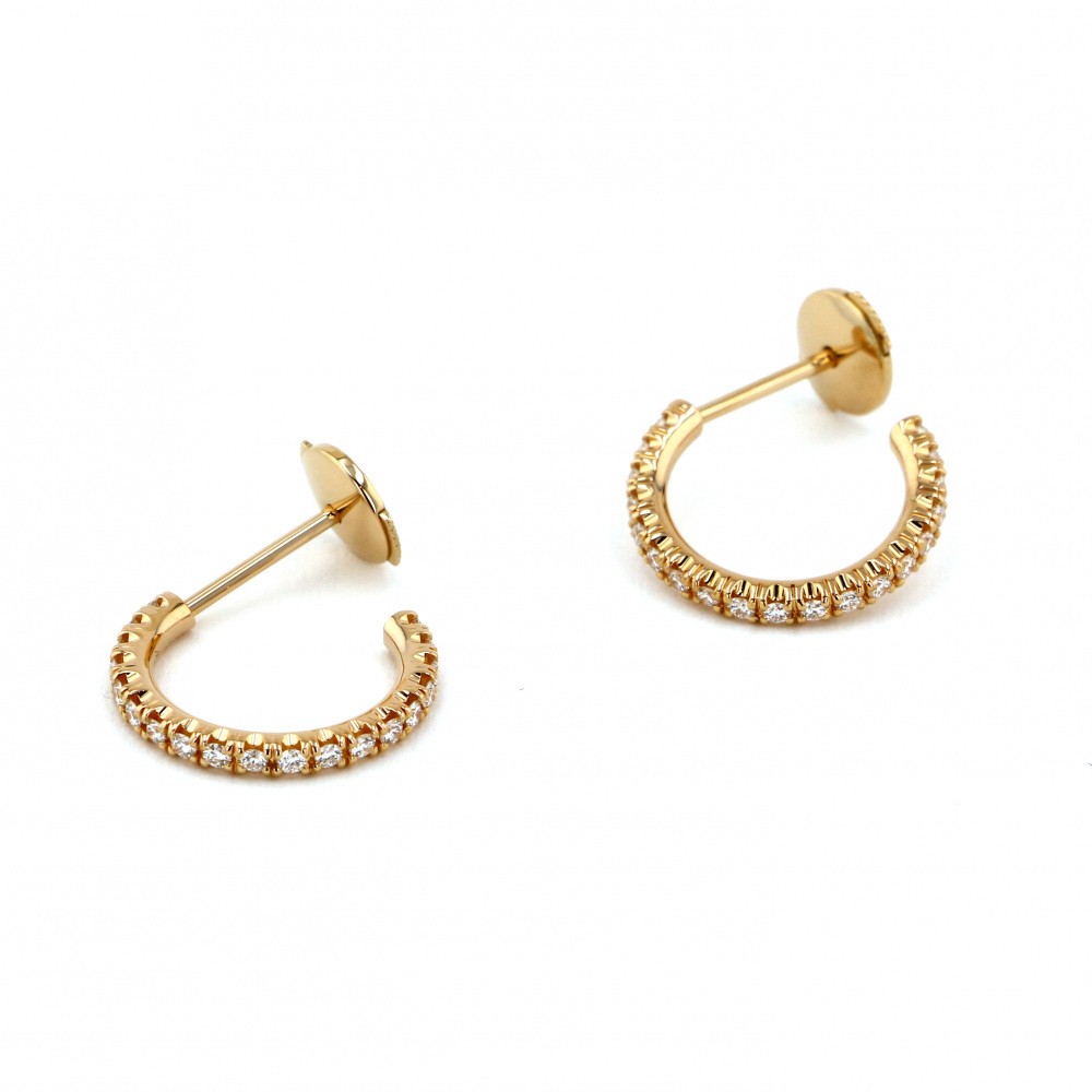 Cartier Ethancel Do Earrings 18K Rose Gold Diamond