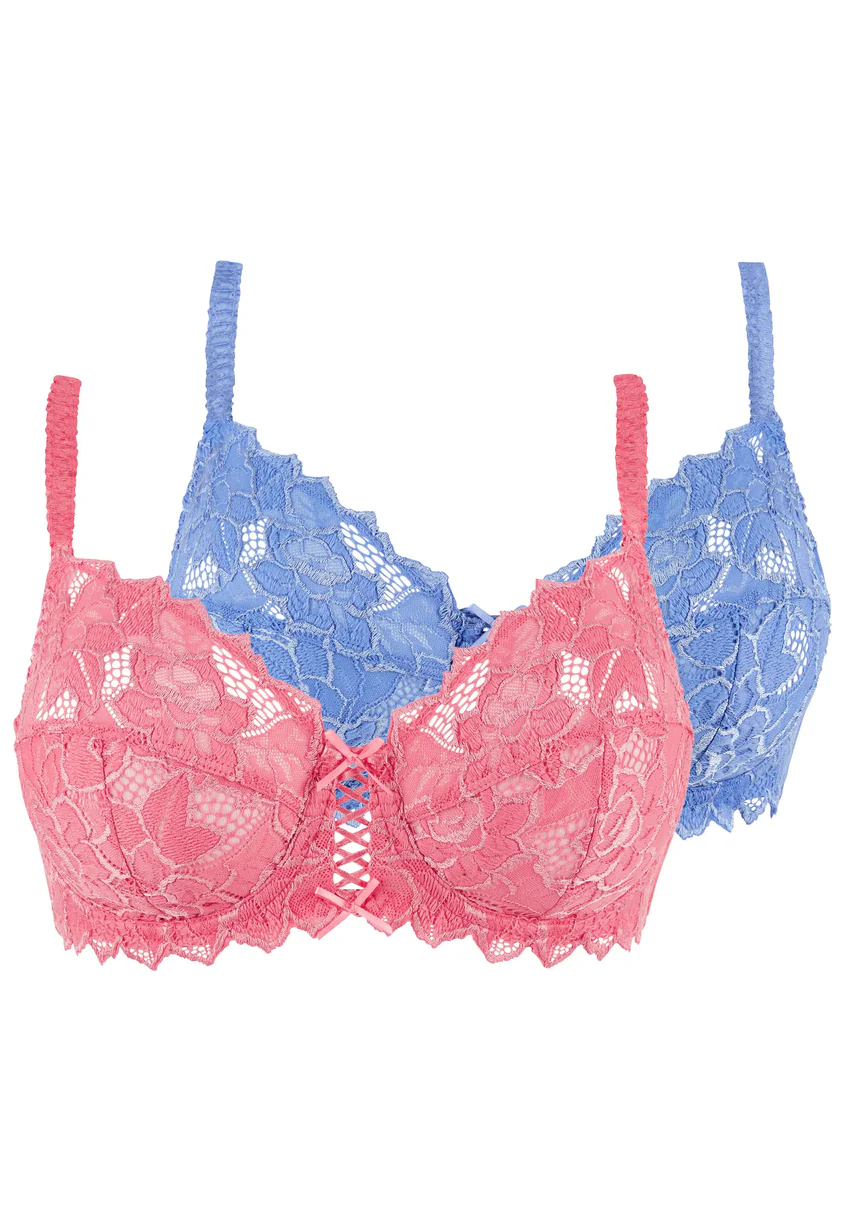 Lot de 2 soutiens-gorge Duo Arum Rose Ravissant et Bleu Jacaranda