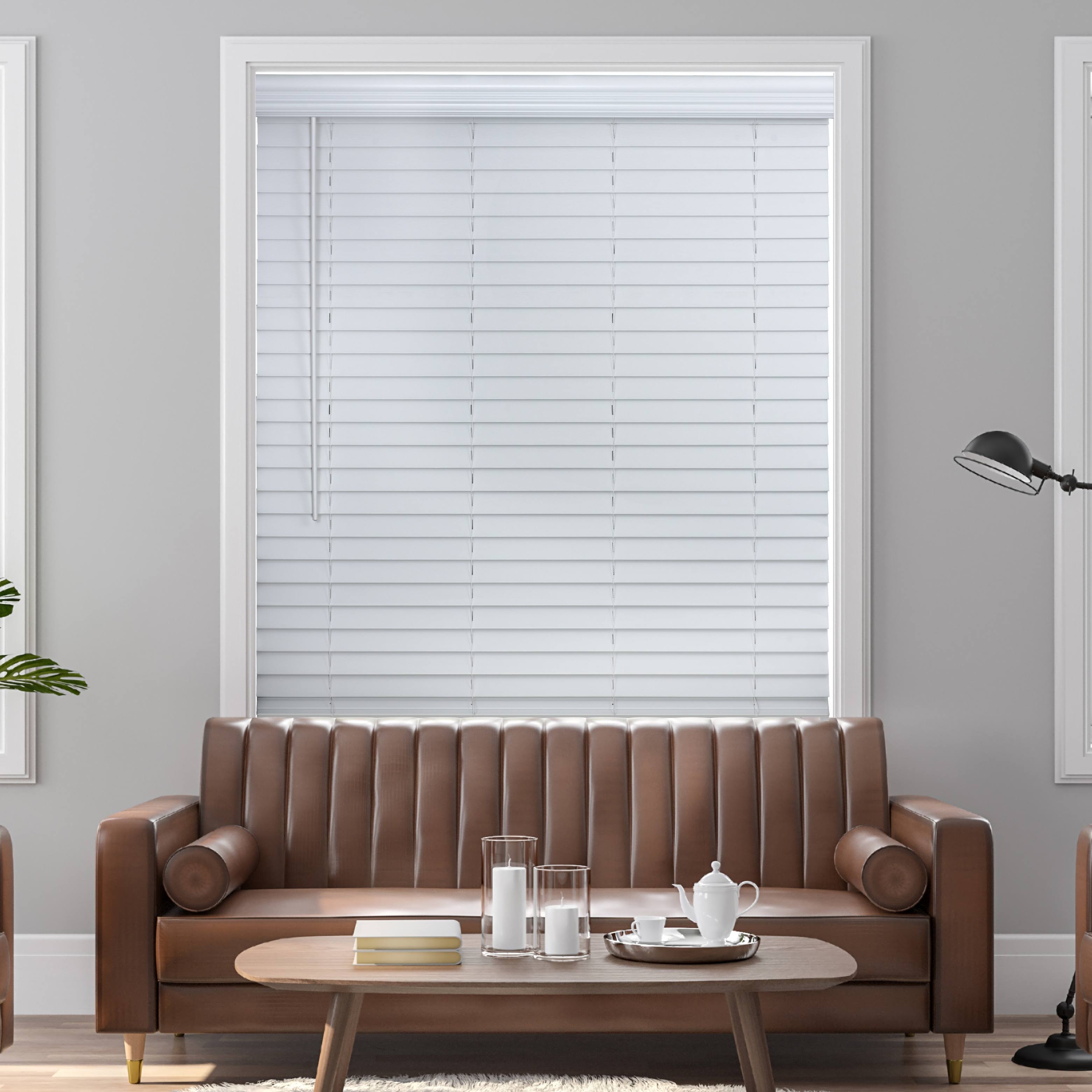 Lotus u0026 Windoware 46.5x60 White Faux Wood Blind