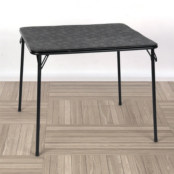 HomyLin Folding Table 33.5 inches Square Black Desk,No Assembly