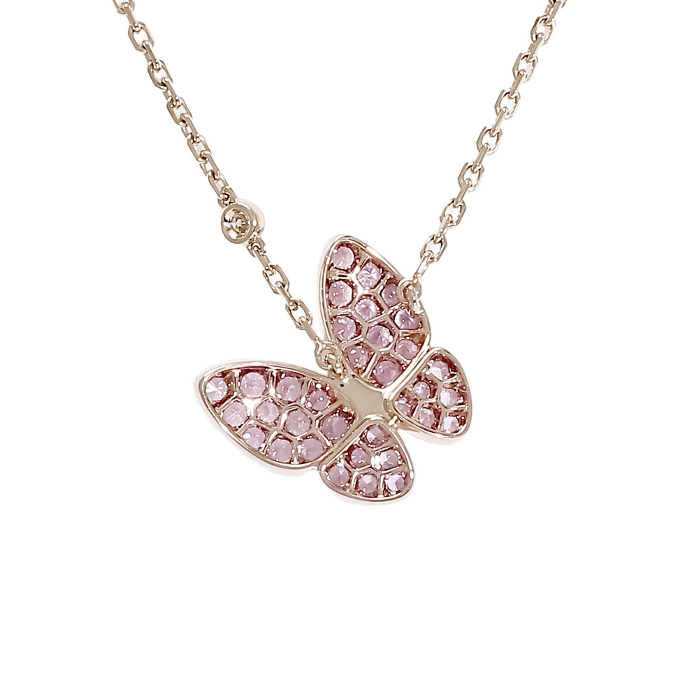 Van Cleef & Arpels Fauna de Papillon Necklace 18K White Gold & 18K Rose Gold VCARO3M200