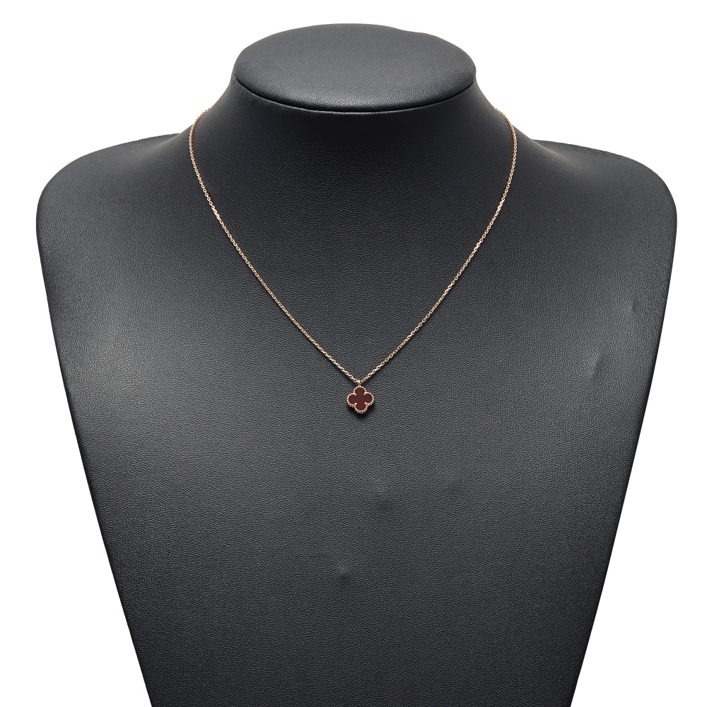 Van Cleef & Arpels Sweet Alhambra Necklace 18K Rose Gold Carnelian VCARN59M00